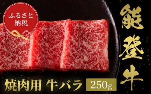 【和牛セレブ】能登牛　牛バラ 焼肉 250g 牛肉 最高級 バラ肉 焼肉 黒毛和牛 能登牛 和牛セレブ F6P-2147