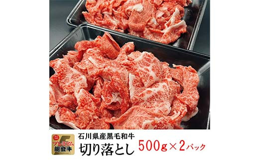 能登牛切り落とし 500g×2p（1kg）牛肉 最高級 切り落とし 焼肉 黒毛和牛 能登牛 F6P-2403