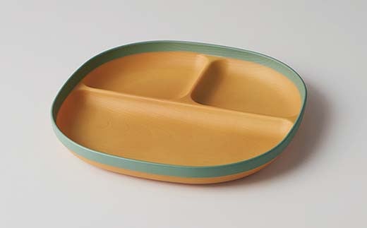 MUSUBI塗り分け ペア食器セット グリーン・ホワイト 山中漆器 山中塗 軽量 レンジ対応 食洗機対応 木目 ナチュラル 自然 おしゃれ ギフト F6P-2186