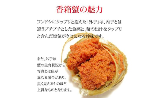 石川県産 香箱蟹 せいこ 訳あり 大きめ 1kg 5～6匹 詰合せ 11月10日～12月15日発送 浜茹で 産地直送 F6P-2774