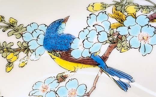 九谷焼 鉢 桜に鳥 伝統 工芸品 装飾品 盛り鉢 テーブルウェア 食器 プレゼント ギフト 贈り物 石川県 加賀市 F6P-2858