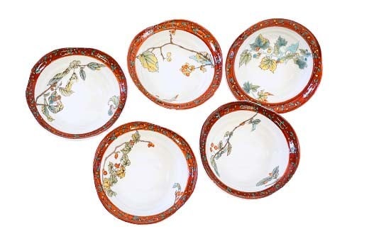 九谷焼 小鉢揃 木の実絵変り 5個組 小鉢 盛り鉢 テーブルウェア 食器 伝統 工芸品 装飾品 F6P-2856