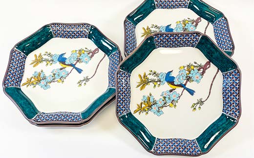 九谷焼 皿揃 古九谷花鳥 5枚組 食器 お皿 日本製 ギフト プレゼント F6P-2853