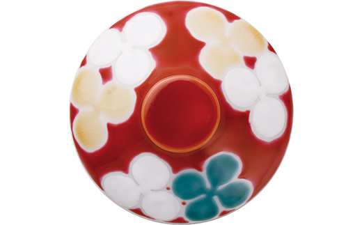 九谷和グラス ワイングラスクローバー（レッド） 工芸品 グラス コップ 食器 F6P-3155