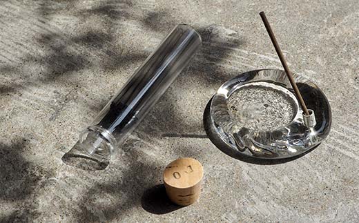 月月 植物△線香 ＆ ガラスのお香立てセット LO-3 FLORAL 線香 お香 お香置き お香立て 雑貨 日用品 F6P-3175