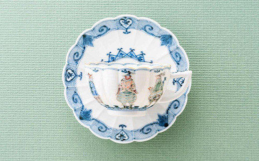 加賀九谷焼〈山本長左〉カップソーサー　異邦人【高島屋選定品】[60C0644] F6P-3202