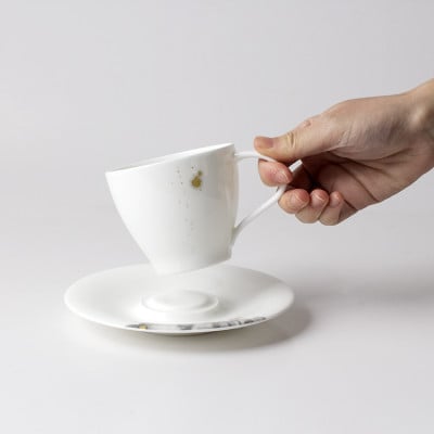 【NIKKO】ペアカップ&ソーサーセット 「墨の瞬・煌」《ニッコー食器》(11115-CC00)【1381148】