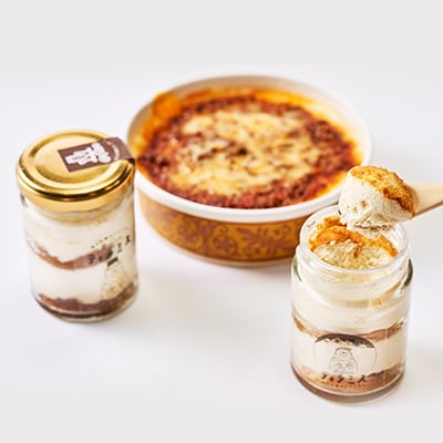 幸せ運ぶレストラン　ティラミス・ドリアセット【プレーン1個・ほうじ茶きなこ1個/ドリア2個】【配送不可地域：離島】【1224083】