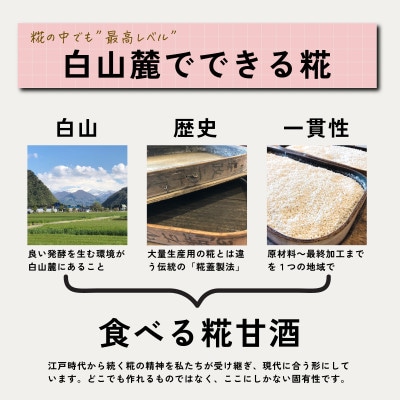 食べる糀甘酒 180g パウチ 6個 冷凍 ★生100%・無添加・砂糖不使用・ノンアルコール【配送不可地域：離島】【1310017】