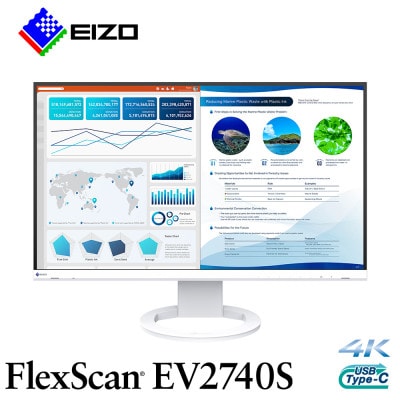 EIZO USB Type-C搭載27型4K液晶モニター FlexScan EV2740S ホワイト【1635564】