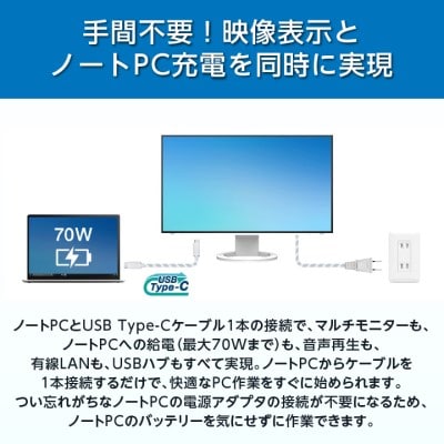 EIZO USB-C蜈・蜃コ蜉帙サLAN謳ュ霈27蝙区カイ譎カ繝「繝九ち繝シ FlexScan EV2795 繝悶Λ繝繧ッ縲1285507縲