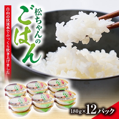ふっくらおいしい「松ちゃんのごはん」　　パックごはん(180g×12パック)【1549927】