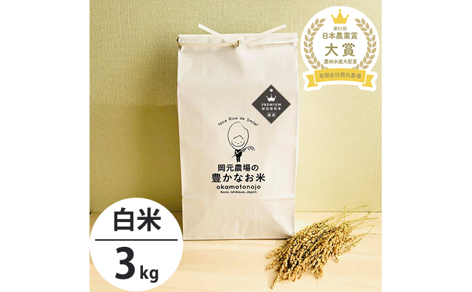 2022年日本農業賞「大賞」特別栽培米コシヒカリ3kg