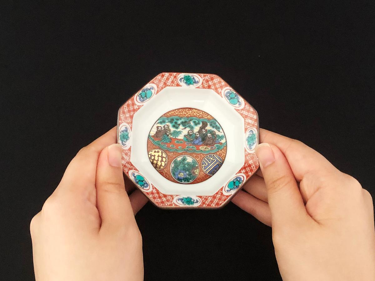 九谷焼　3.2号皿揃   時代絵 （5枚セット）a01 工芸品 