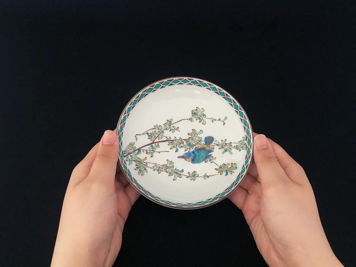 九谷焼　4.2号皿揃　かわせみ （5枚セット）a01 食器 キッチン雑貨 キッチンアイテム 雑貨 小物 お皿 丸皿 食卓 テーブルコーディネート 