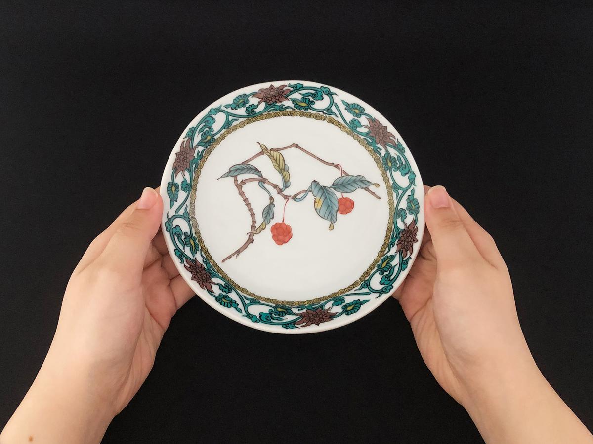 九谷焼　5.5号皿揃　山の幸絵変り （5枚セット）a01 食器 キッチン雑貨 キッチンアイテム 雑貨 小物 お皿 丸皿 食卓 テーブルコーディネート 