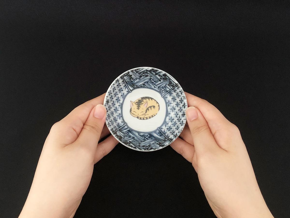 九谷焼　3号小鉢揃　眠り猫 （5枚セット）a01 食器 キッチン雑貨 キッチンアイテム 雑貨 小物 お皿 小皿 食卓 テーブルコーディネート 