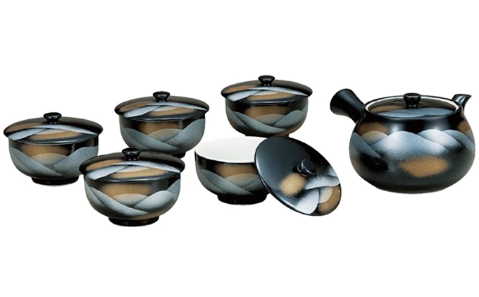 九谷焼　蓋付茶器　連山 a03 民芸品 工芸品 食器 