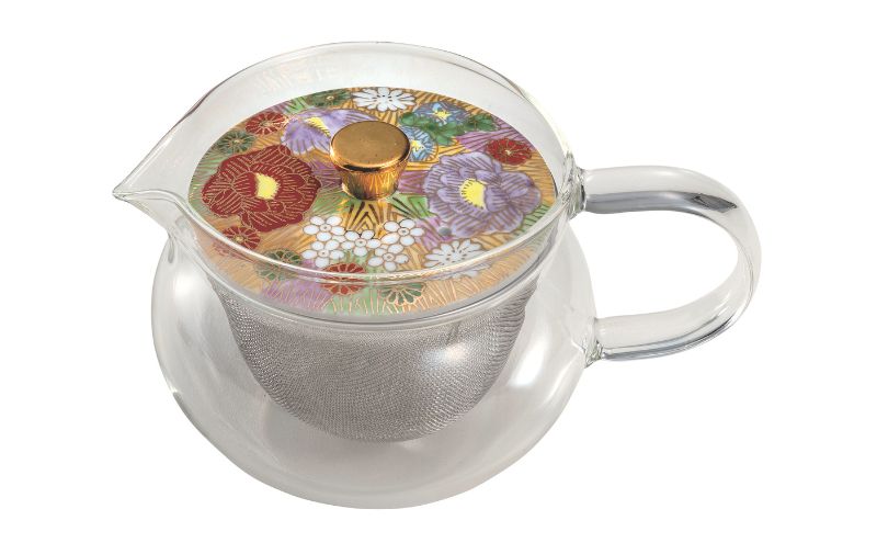 九谷焼 九谷和ポットNAGOMI POT・金花詰　赤