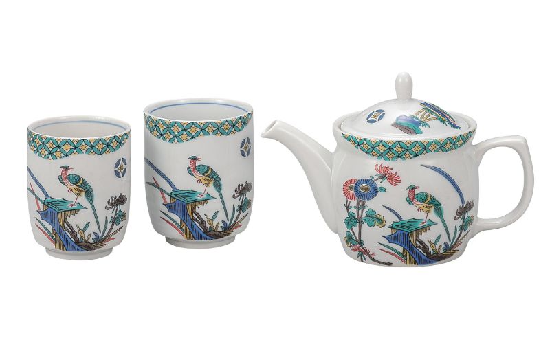 九谷焼 くつろぎ揃・古九谷花鳥