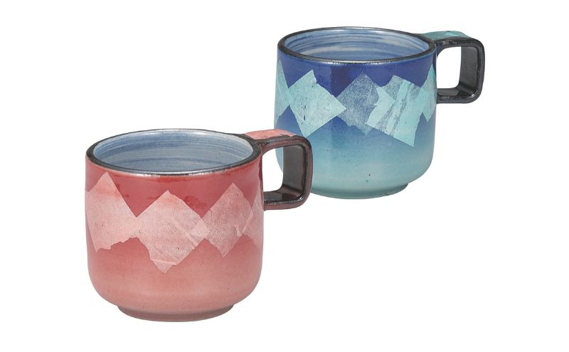 九谷焼 ペアマグカップ・銀彩