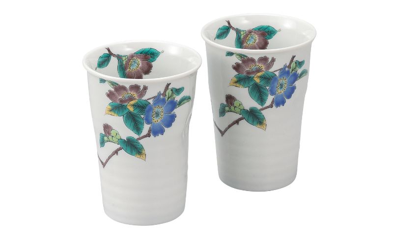 九谷焼 ペアフリーカップ・山茶花