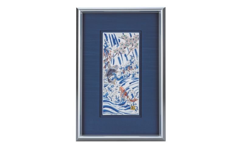 九谷焼 陶額・鯉の滝登り