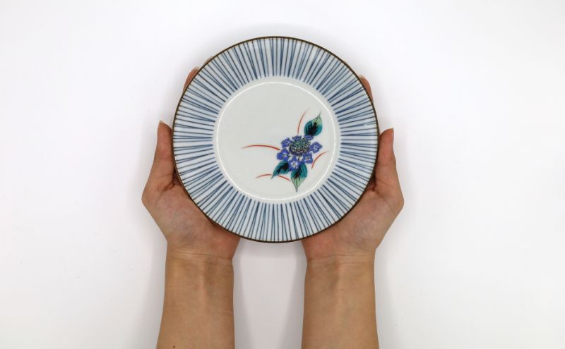 九谷焼 5.2号皿揃・五草花(5枚組)