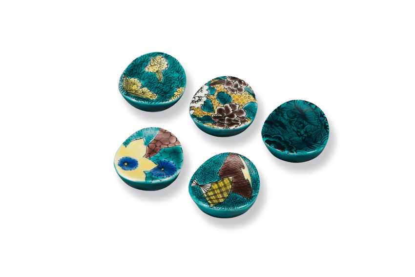 箸置　古九谷風五趣　大志窯