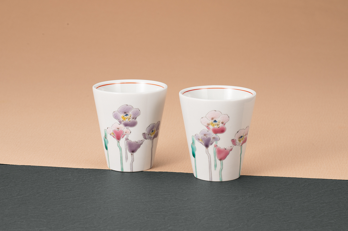 組湯呑　ポピー　大志窯