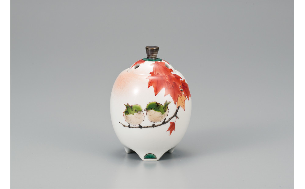 3.5号香炉　紅葉に鳥　中村陶志人 民芸品 工芸品 雑貨 日用品 インテリア 香り 小物