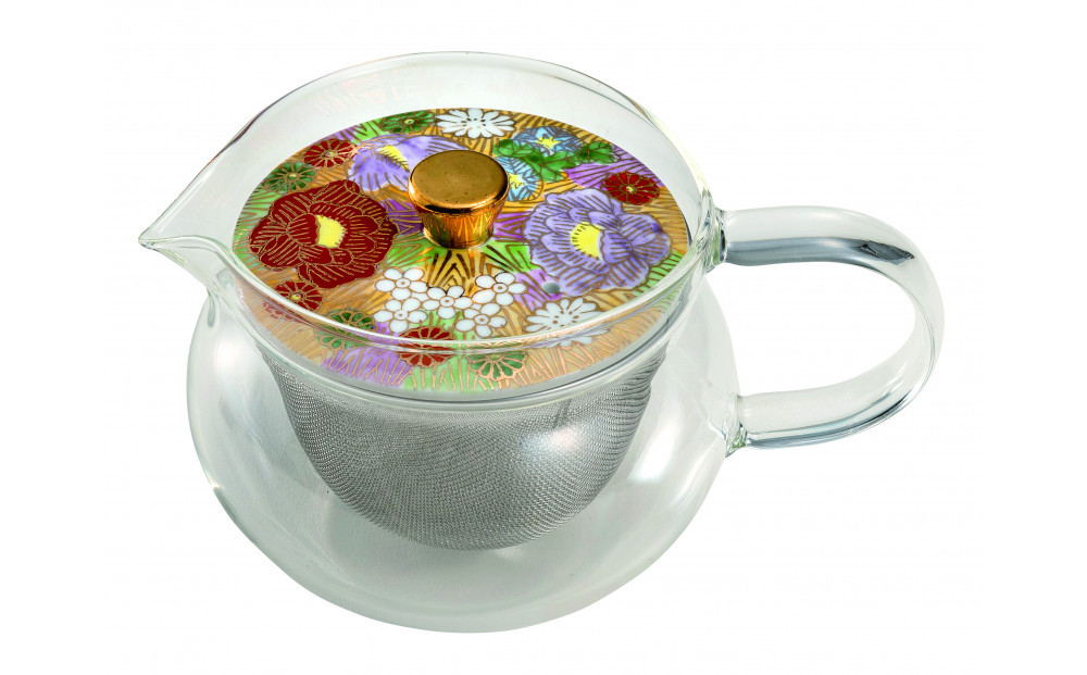 九谷焼 九谷和ポットNAGOMI POT・金花詰　赤