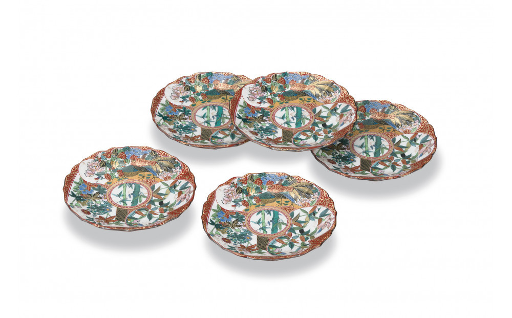 4.5号皿揃　庄三風 民芸品 工芸品 雑貨 食器 丸皿 お皿 プレート キッチン雑貨 キッチン用品