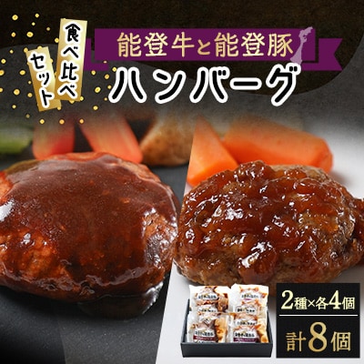 【温めるだけ!】石川県ブランド「能登牛&能登豚」和風おろしとデミグラスハンバーグ 120g x 8個【配送不可地域：離島】【1367319】