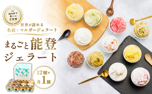 【国内外で数々の受賞歴をもつジェラート店】受賞・まるごと能登ジェラート　12個【配送不可地域：離島】【1421589】