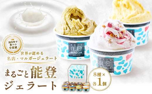 【国内外で数々の受賞歴をもつジェラート店】受賞・まるごと能登ジェラート　8個【配送不可地域：離島】【1421574】