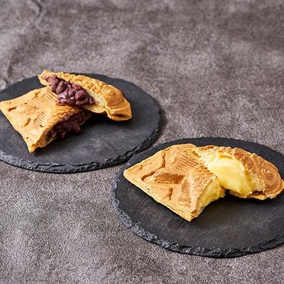 冷凍たい焼き 能登産大納言あずき・カスタード 計4個【配送不可地域：離島】【1685278】