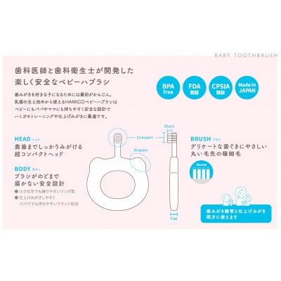 歯科医師が設計したベビーハブラシ　HAMICO (ANIMALSセット)【プレゼントにも】【1206057】