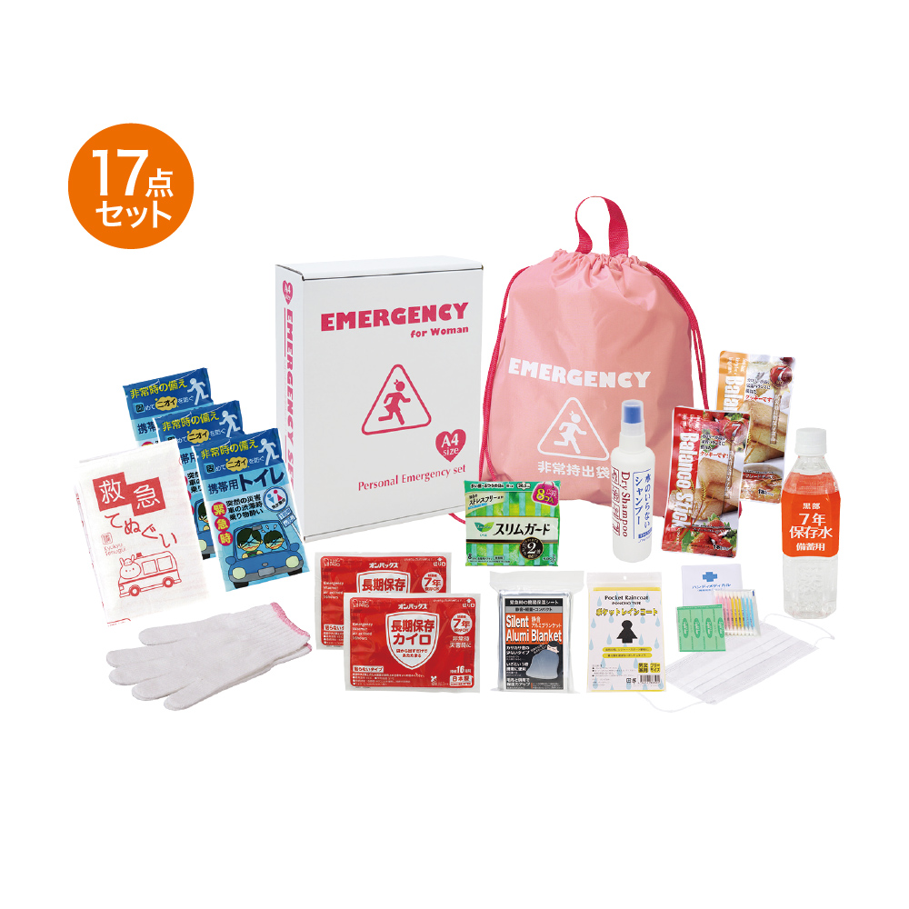 1DAY女性の災害対策 17点セット 防災セット 災害対策