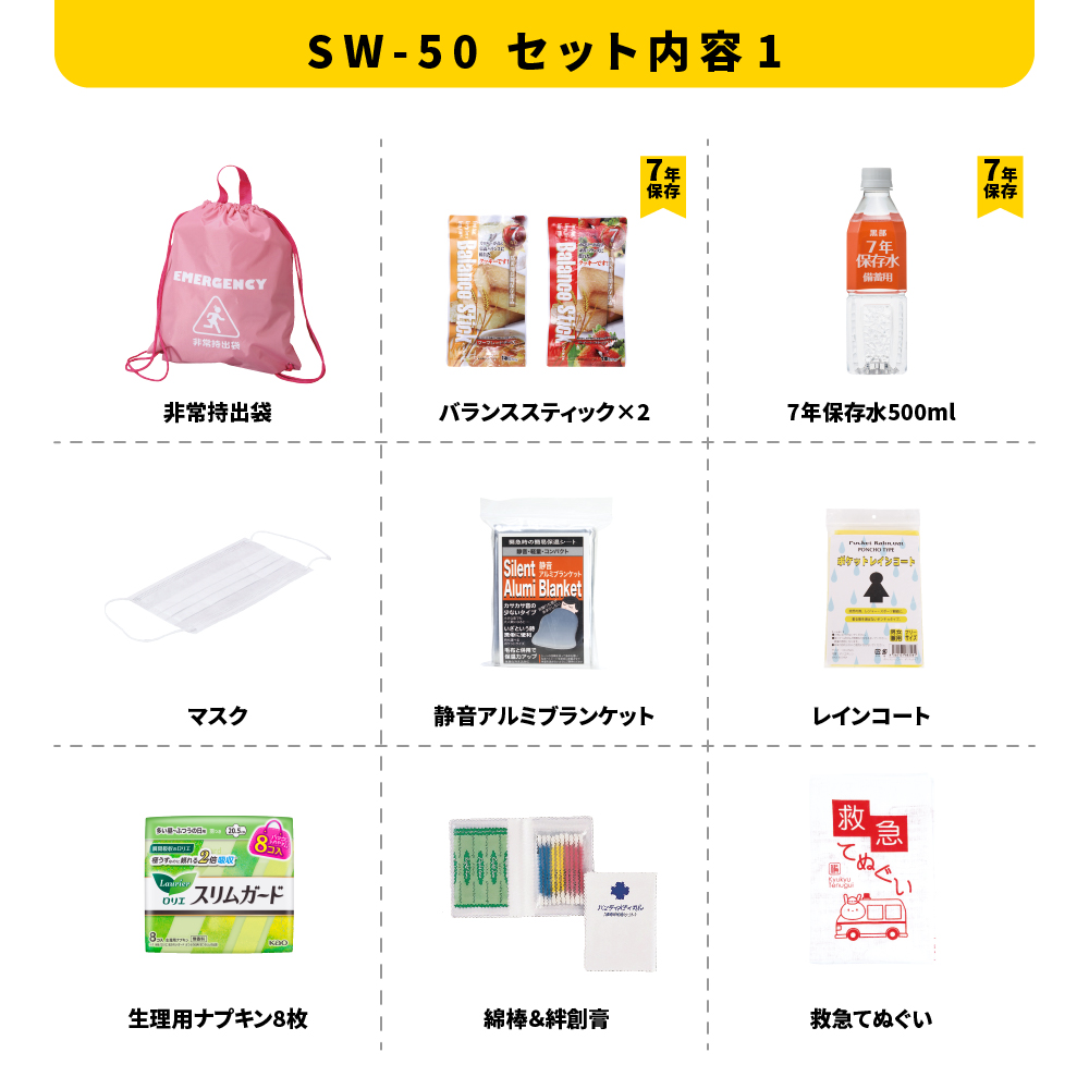 1DAY女性の災害対策 17点セット 防災セット 災害対策