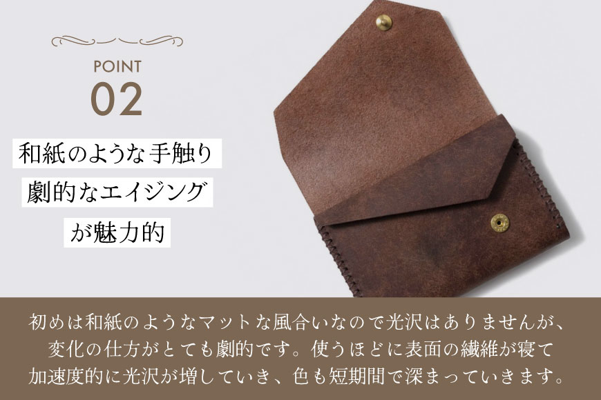 ワイドカードケース イエロー [FUCHA 石川県 志賀町 CJ5016-f] Wide Card Case イタリアンレザー プエブロレザー ハンドメイド 手縫い 革製品 本革 名刺入れ