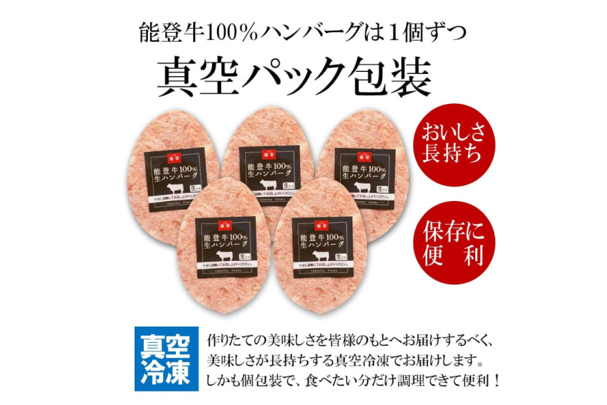 ハンバーグ 特選能登牛(A4等級以上)100%ハンバーグ 120g 5個 計600g 冷凍 [寺岡畜産 (てらおか風舎) 石川県 志賀町 AA4199] 能登牛 肉 お肉 おにく 牛肉 牛 A4 デミグラスソース 真空パック 個包装 化粧箱 てらおか ふるさと納税