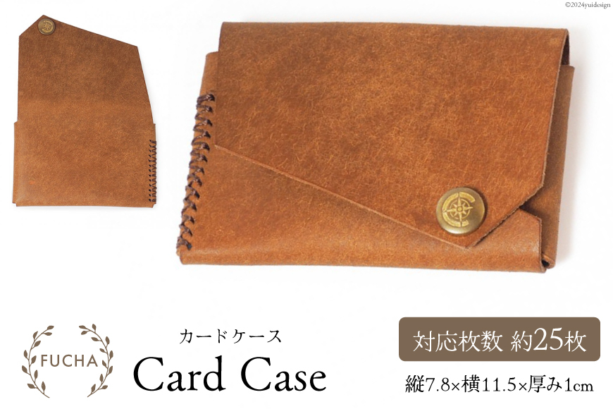 カードケース キャメル [FUCHA 石川県 志賀町 CJ5007-d] Card Case  イタリアンレザー プエブロレザー ハンドメイド 手縫い 革製品 本革 名刺入れ