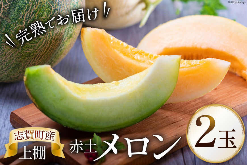 【期間限定】上棚赤土 メロン 2玉 [米吉農園 石川県 志賀町 BA4127] 果物 くだもの フルーツ