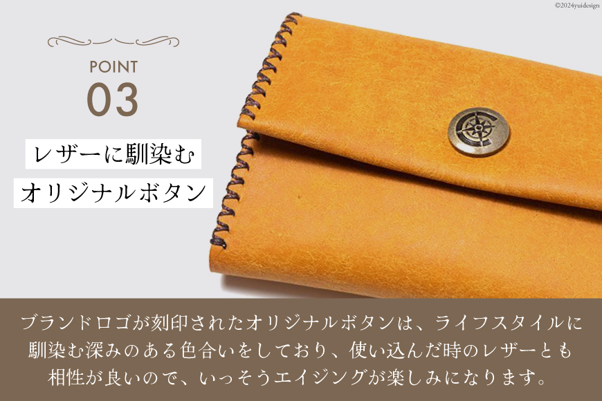 コンパクト 財布 イエロー [FUCHA 石川県 志賀町 CJ5001-f] Compact Wallet イタリアンレザー プエブロレザー ハンドメイド 手縫い 革製品 本革