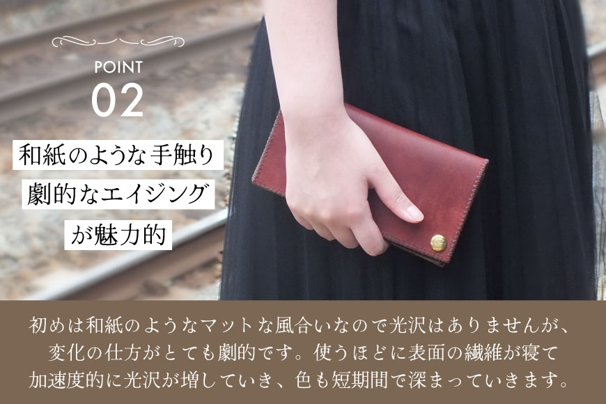 長財布 コインポケット なし オリーブ [FUCHA 石川県 志賀町 CJ5015-g] Long Wallet I イタリアンレザー プエブロレザー ハンドメイド 手縫い 革製品 本革
