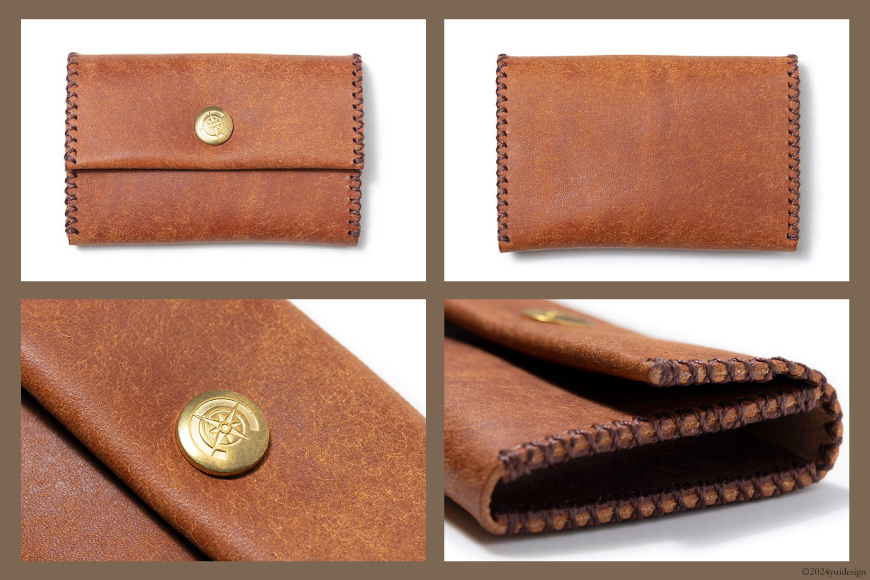 コンパクト 財布 キャメル [FUCHA 石川県 志賀町 CJ5001-d] Compact Wallet イタリアンレザー プエブロレザー ハンドメイド 手縫い 革製品 本革