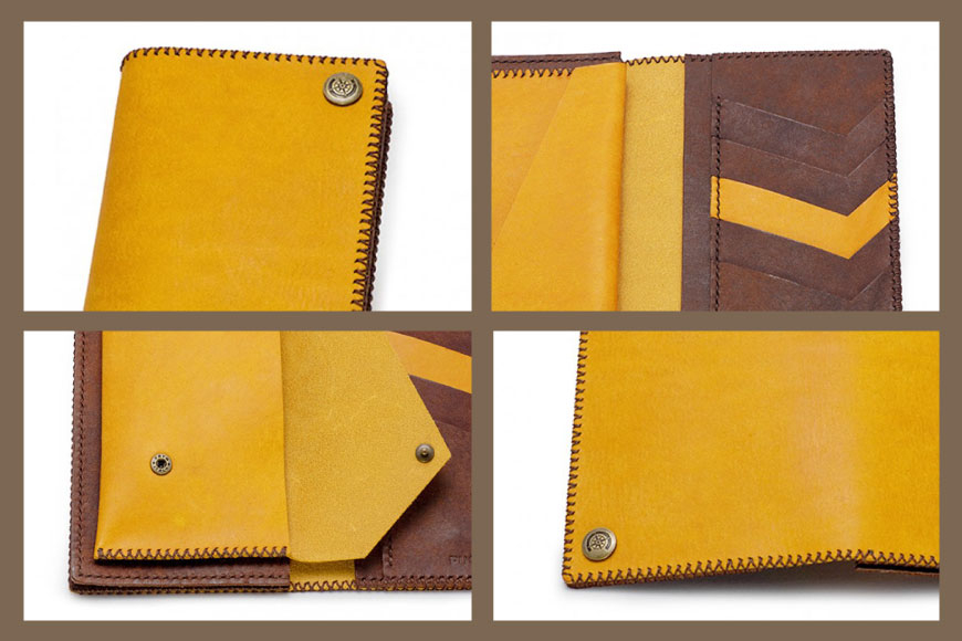 長財布 コインポケットあり オリーブ [FUCHA 石川県 志賀町 CJ5014-g] Long Wallet II イタリアンレザー プエブロレザー ハンドメイド 手縫い 革製品 本革