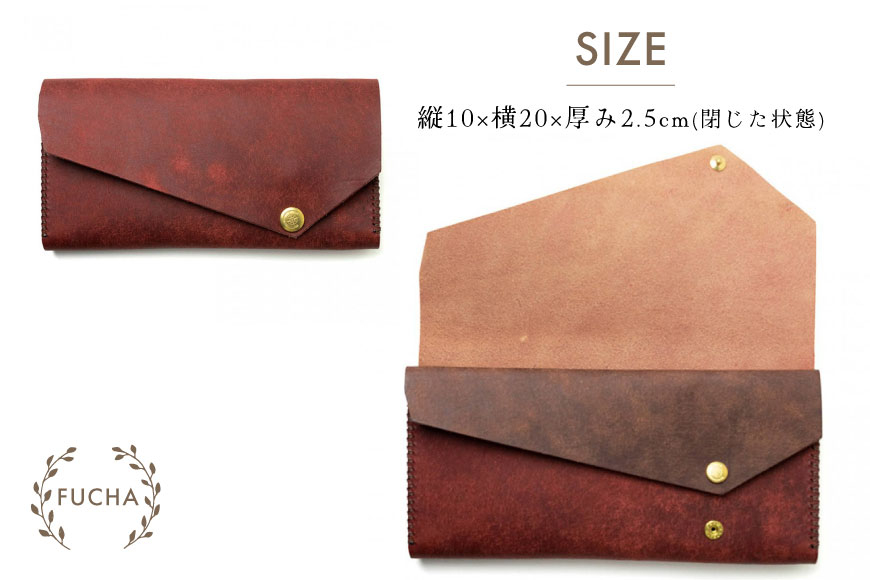長財布 レディース オリーブ [FUCHA 石川県 志賀町 CJ5013-g] Long Wallet III イタリアンレザー プエブロレザー ハンドメイド 手縫い 革製品 本革
