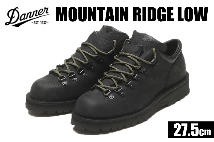 DANNER 紳士靴 マウントリッヂ ロー BLACK【27.5cm】 [STUMPTOWN渋谷店 石川県 志賀町 sk17jkf70292-7] 靴 くつ レザー 革 軽量 ブラック 黒